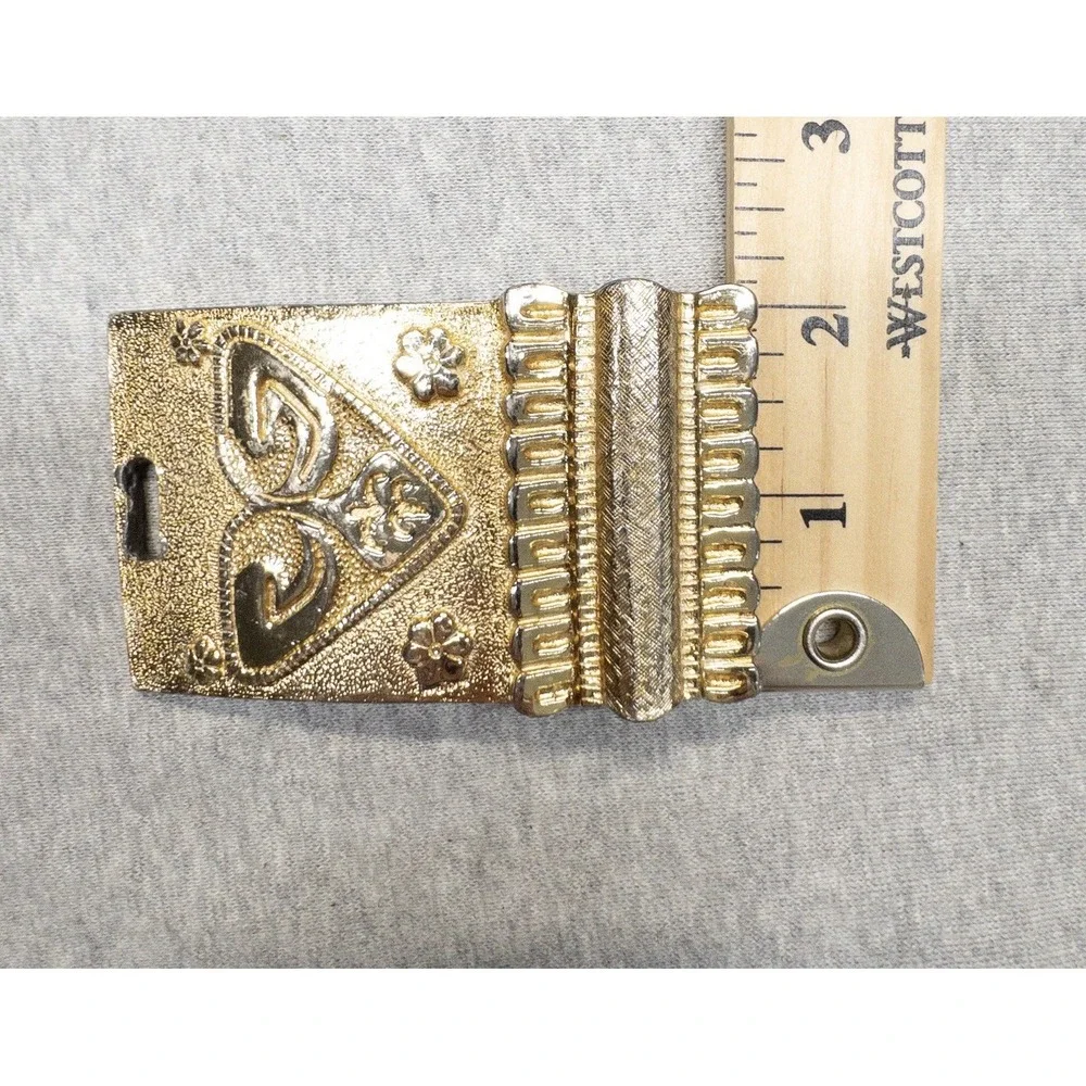 Alexis Kirk Gold Belt‎ Buckle Replacement Panel 3.5